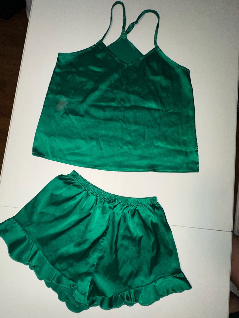 Silky Green Satin Cami & Short Sleep Set - Women Intimates - Picture 5 of 9